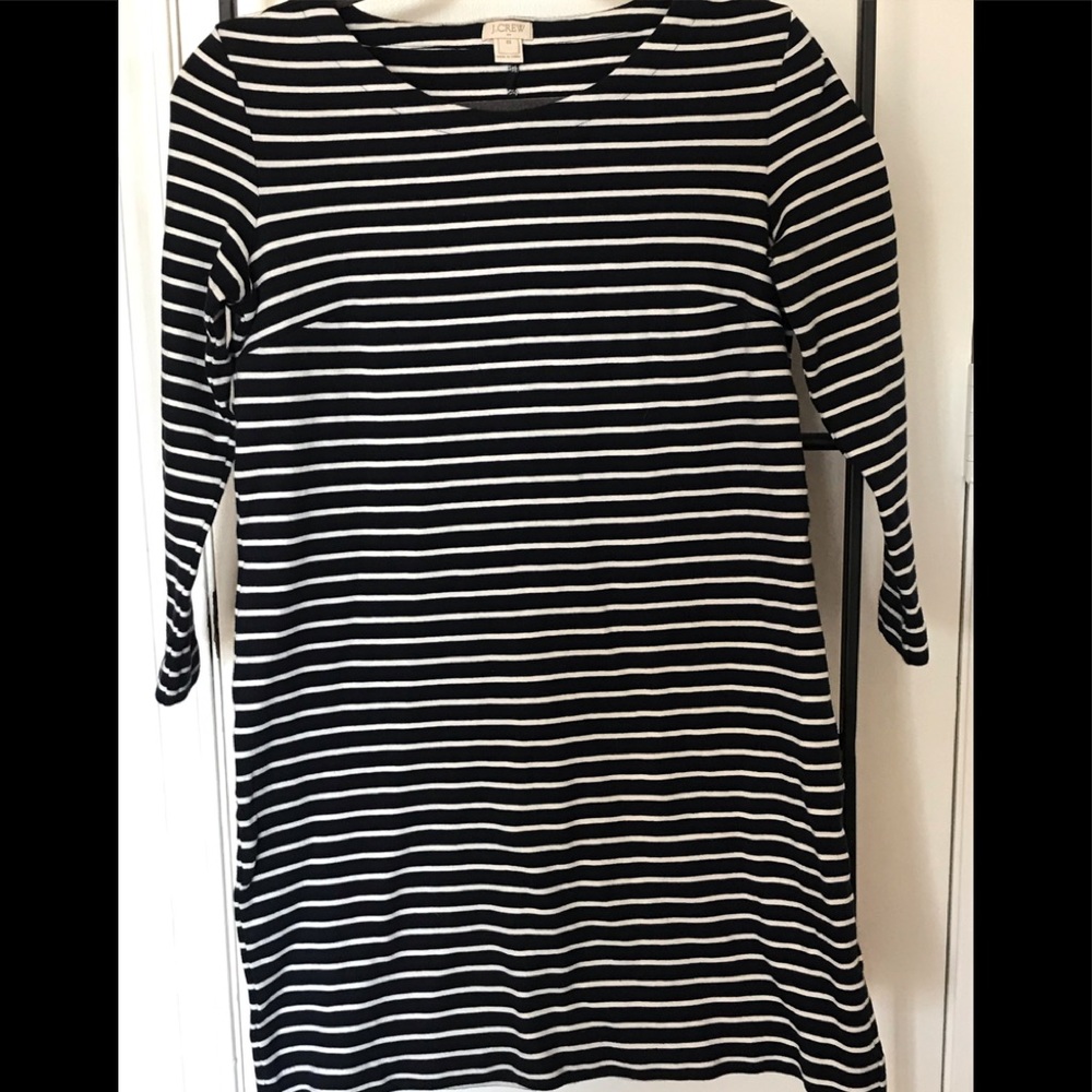 j crew everyday dress, navy/white